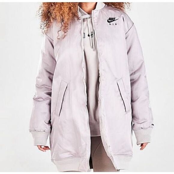 Nike Air Therma-Fit Women’s Bomber Jacket Size XL extra Large Gray DD4640-033 NW - Picture 2 of 11